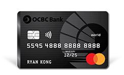 The OCBC World MasterCard grants a privileged lifestyle and cardholders will enjoy 1.2% rebate on all spend.