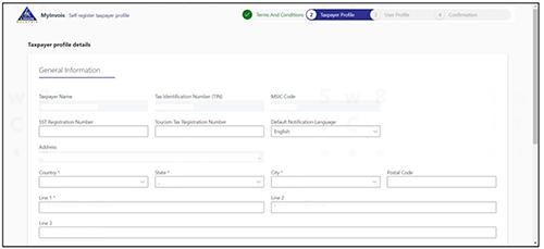 setup company tax profile step 3