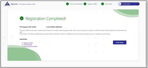 setup company tax profile step 5