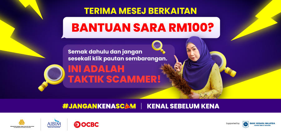 Jangan klik pautan bantuan SARA RM100 yang dihantar oleh pihak ketiga.