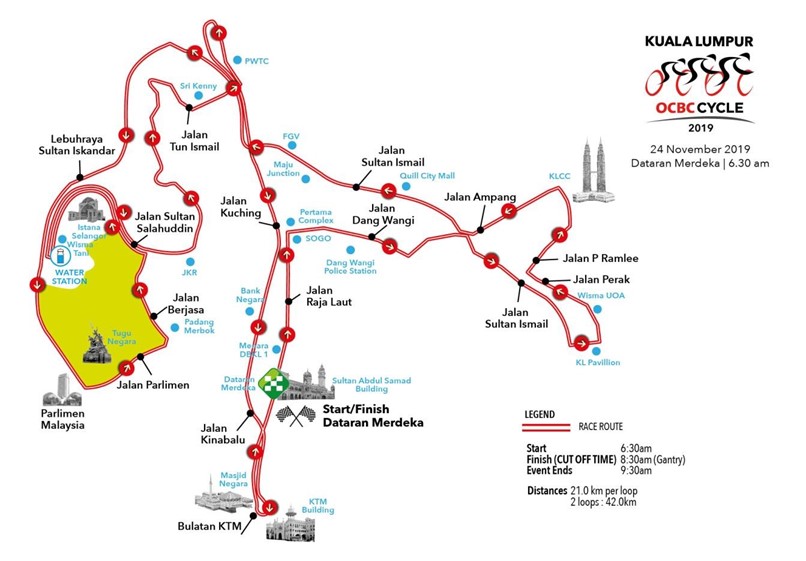 OCBC Cycle 2019 KL Map