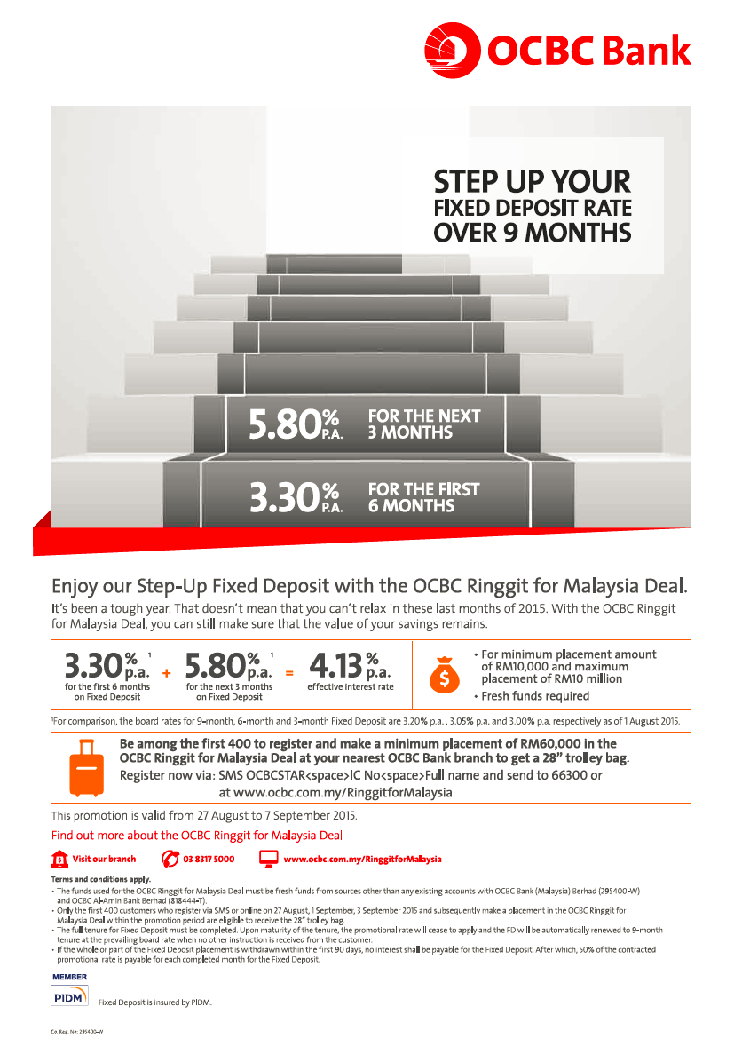 STEP UP YOUR FIXED DEPOSIT OVER 9 MONTHS